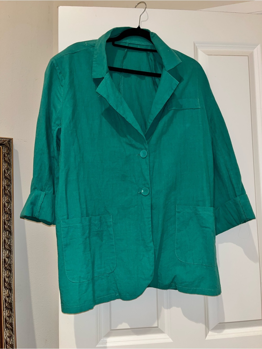 Women's Teal Green Relaxed Blazer Jacket